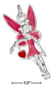 Silver Charms & Pendants Sterling Silver Charm: Enamel Pink Girl Fairy Charm With Heart JadeMoghul