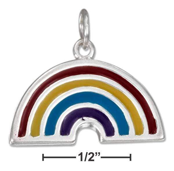 Silver Charms & Pendants Sterling Silver Charm:  Enamel Rainbow Charm JadeMoghul