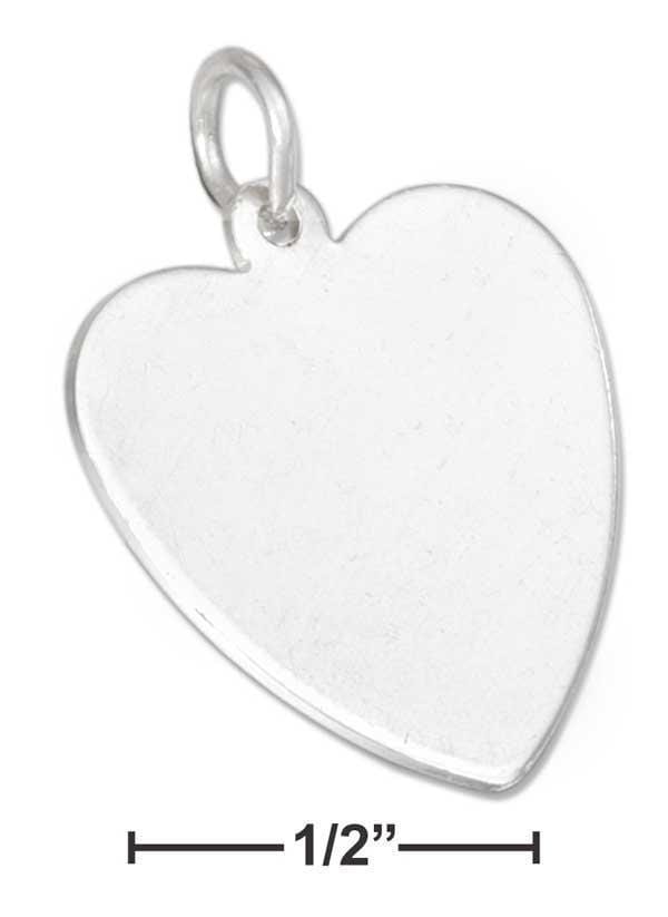 Silver Charms & Pendants Sterling Silver Charm:  Engravable Heart Charm JadeMoghul