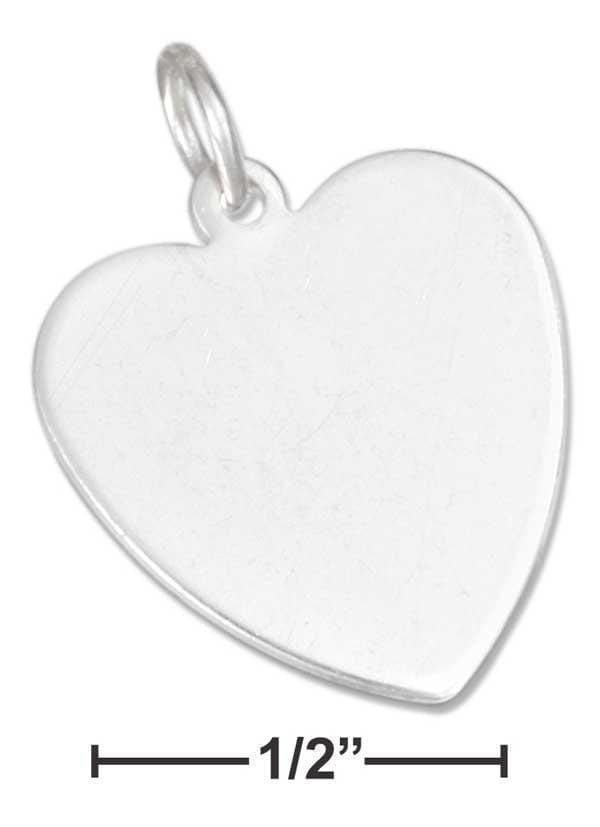 Silver Charms & Pendants Sterling Silver Charm:  Engravable Heart Charm JadeMoghul