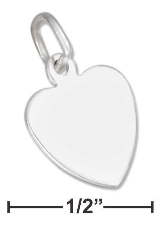 Silver Charms & Pendants Sterling Silver Charm:  Engravable Heart Charm JadeMoghul