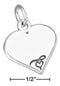 Silver Charms & Pendants Sterling Silver Charm:  Engravable Heart Charm With Heart Stamping JadeMoghul