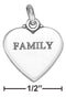 Silver Charms & Pendants Sterling Silver Charm:  "family" Affirmation Heart Charm JadeMoghul