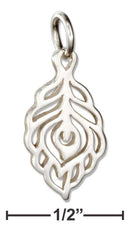 Silver Charms & Pendants Sterling Silver Charm:  Filigree Peacock Feather Charm JadeMoghul Inc.