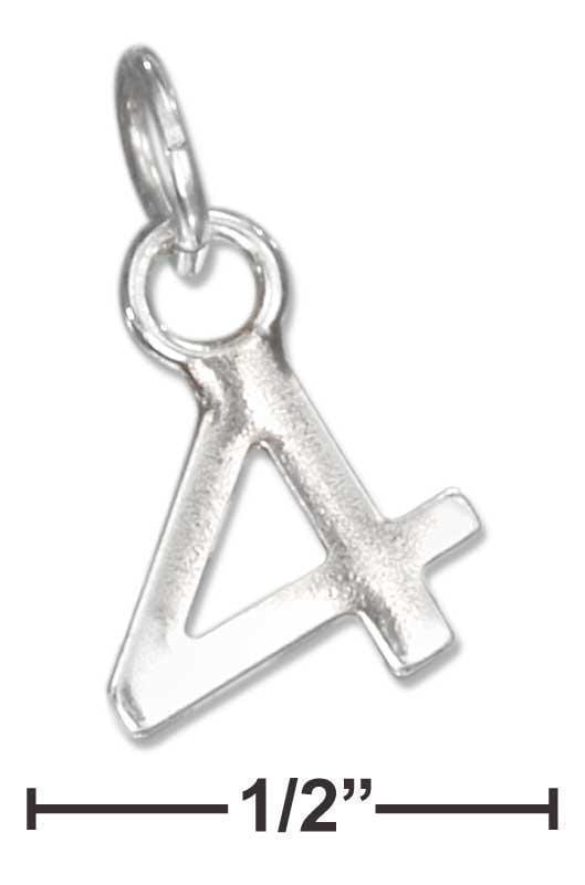 Silver Charms & Pendants Sterling Silver Charm:  Fine Lined "4" Number Charm JadeMoghul