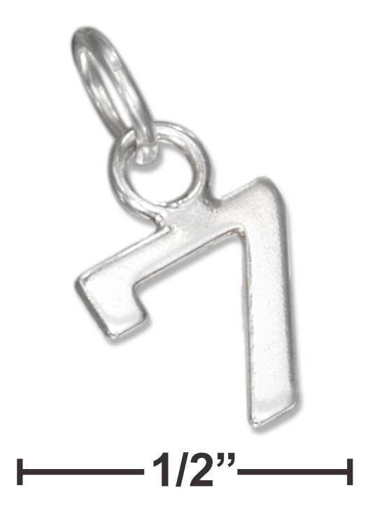 Silver Charms & Pendants Sterling Silver Charm:  Fine Lined "7" Number Charm JadeMoghul