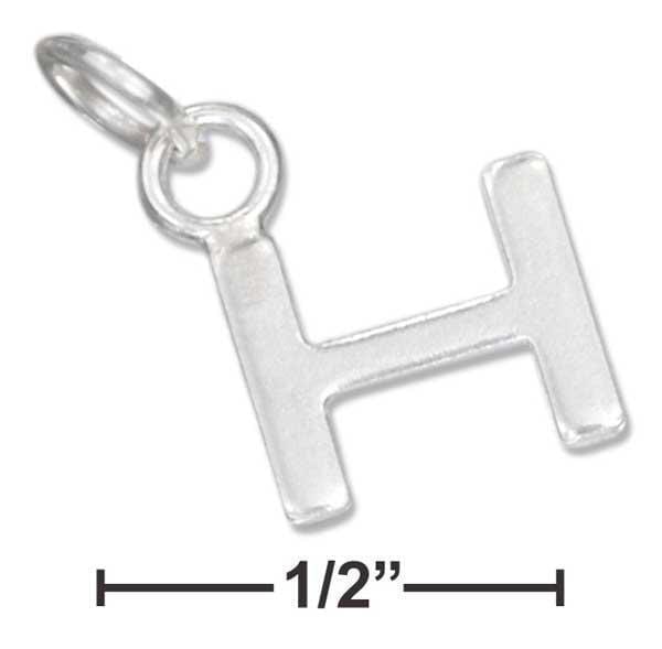 Silver Charms & Pendants Sterling Silver Charm:  Fine Lined Letter "h" Charm JadeMoghul