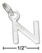 Silver Charms & Pendants Sterling Silver Charm:  Fine Lined Letter "n" Charm JadeMoghul