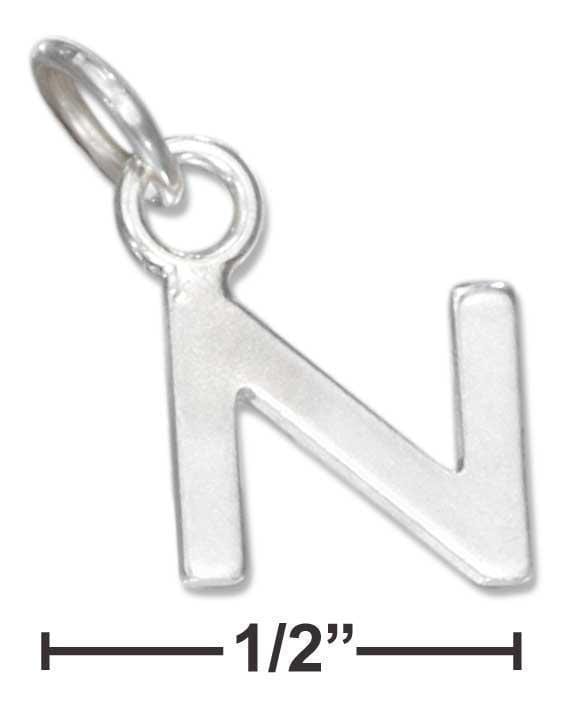 Silver Charms & Pendants Sterling Silver Charm:  Fine Lined Letter "n" Charm JadeMoghul