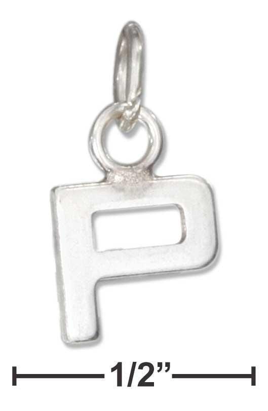 Silver Charms & Pendants Sterling Silver Charm:  Fine Lined Letter "p" Charm JadeMoghul