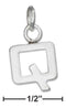 Silver Charms & Pendants Sterling Silver Charm:  Fine Lined Letter "q" Charm JadeMoghul