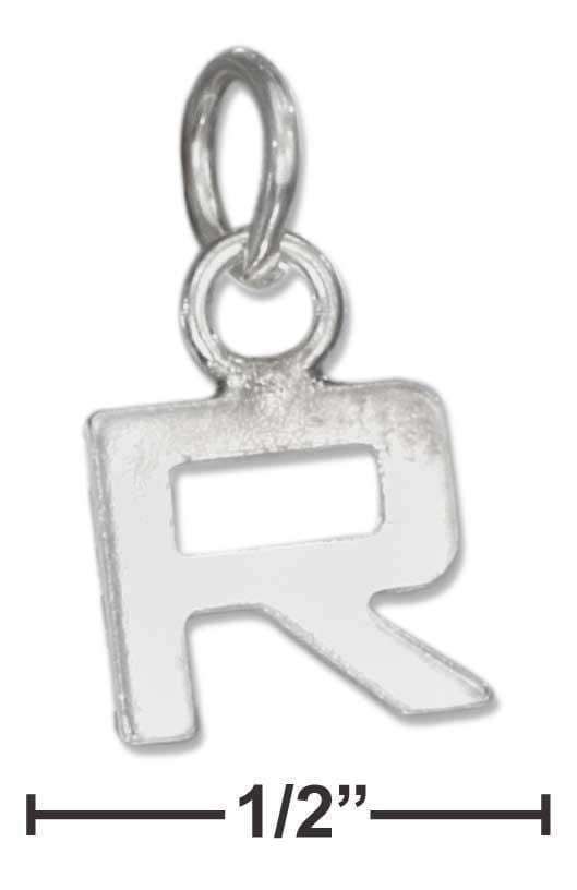 Silver Charms & Pendants Sterling Silver Charm:  Fine Lined Letter "r" Charm JadeMoghul