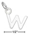 Silver Charms & Pendants Sterling Silver Charm:  Fine Lined Letter "w" Charm JadeMoghul