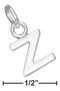 Silver Charms & Pendants Sterling Silver Charm:  Fine Lined Letter "z" Charm JadeMoghul