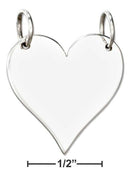 Silver Charms & Pendants Sterling Silver Charm:  Flat Engravable Heart Pendant JadeMoghul Inc.