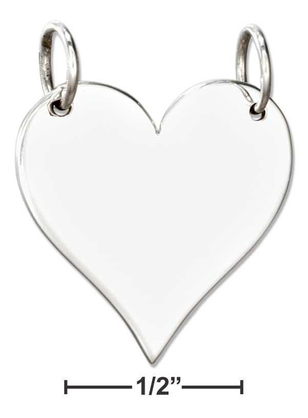 Silver Charms & Pendants Sterling Silver Charm:  Flat Engravable Heart Pendant JadeMoghul Inc.