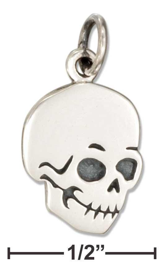 Silver Charms & Pendants Sterling Silver Charm:  Flat Skull Charm JadeMoghul Inc.