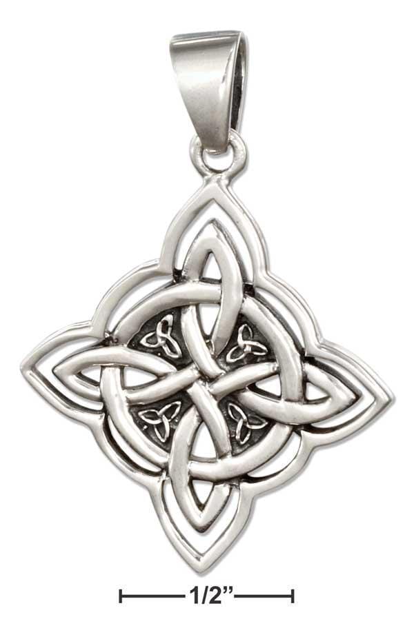 Silver Charms & Pendants Sterling Silver Charm:  Four Point Celtic Knot Pendant JadeMoghul Inc.