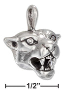 Silver Charms & Pendants Sterling Silver Charm:  Growling Cougar Face Charm JadeMoghul