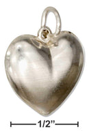 Silver Charms & Pendants Sterling Silver Charm:  Half Puffed Heart Charm JadeMoghul Inc.