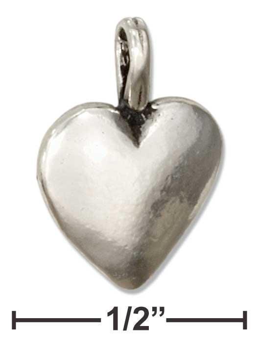 Silver Charms & Pendants Sterling Silver Charm:  Half Puffed Heart Pendant JadeMoghul Inc.