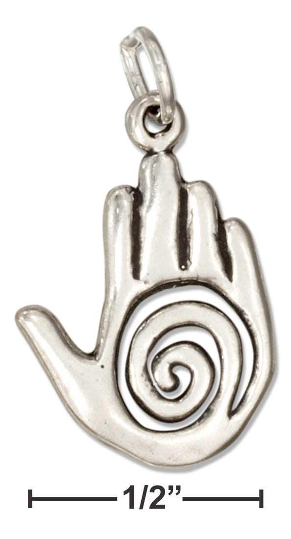 Silver Charms & Pendants Sterling Silver Charm:  Healing Hand Charm JadeMoghul Inc.