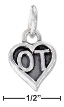 Silver Charms & Pendants Sterling Silver Charm:  Heart Occupational Therapist "ot" Charm JadeMoghul