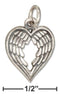 Silver Charms & Pendants Sterling Silver Charm:  Heart Shape Angel Wings Charm JadeMoghul Inc.