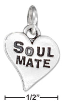 Silver Charms & Pendants Sterling Silver Charm:  Heart With "soul Mate" Charm JadeMoghul