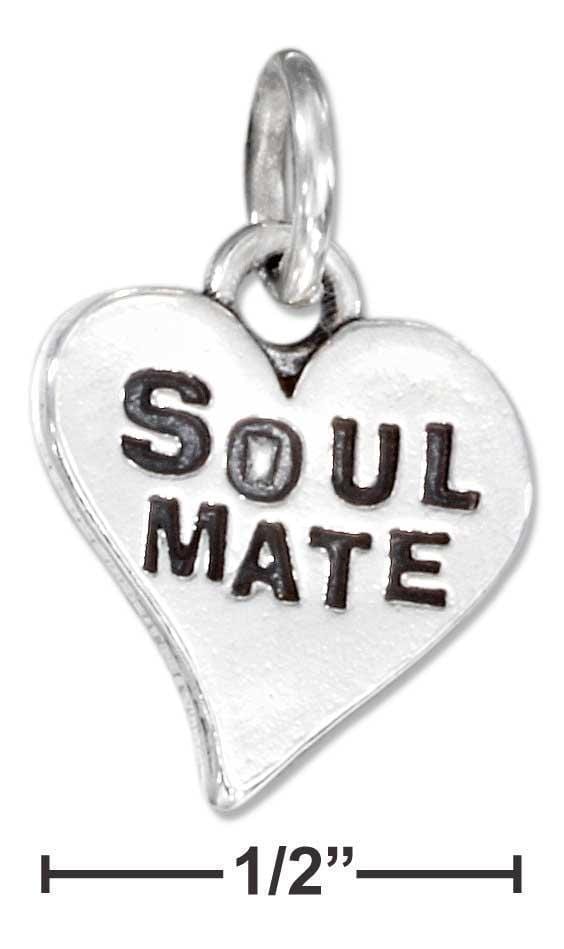 Silver Charms & Pendants Sterling Silver Charm:  Heart With "soul Mate" Charm JadeMoghul