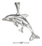 Silver Charms & Pendants Sterling Silver Charm:  High Polish Curved Mother With Baby Dolphin Pendant JadeMoghul