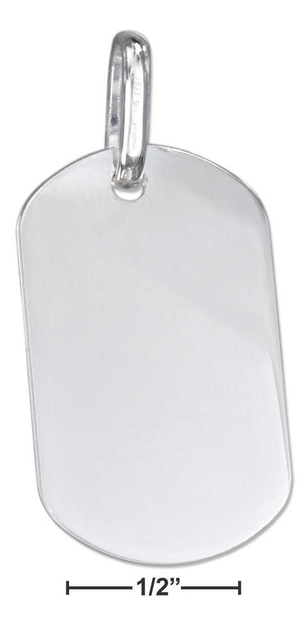 Silver Charms & Pendants Sterling Silver Charm:  High Polish Engravable Dog Tag Charm JadeMoghul