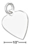 Silver Charms & Pendants Sterling Silver Charm:  High Polish Engravable Heart Charm JadeMoghul Inc.