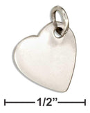 Silver Charms & Pendants Sterling Silver Charm:  High Polish Flat Heart Charm JadeMoghul Inc.