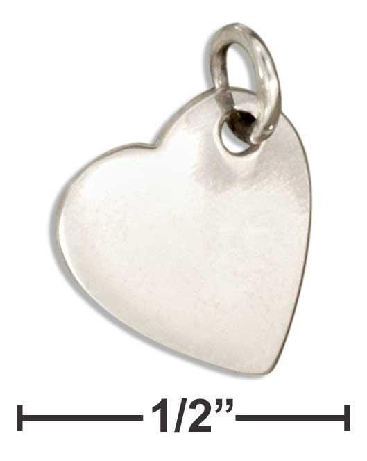 Silver Charms & Pendants Sterling Silver Charm:  High Polish Flat Heart Charm JadeMoghul Inc.