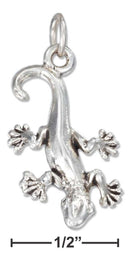 Silver Charms & Pendants Sterling Silver Charm:  High Polish Gecko Lizard Charm JadeMoghul