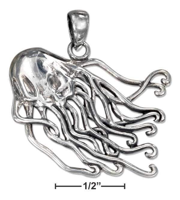 Silver Charms & Pendants Sterling Silver Charm:  High Polish Jellyfish Pendant JadeMoghul