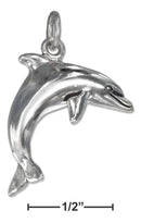 Silver Charms & Pendants Sterling Silver Charm:  High Polish Jumping Dolphin Charm JadeMoghul