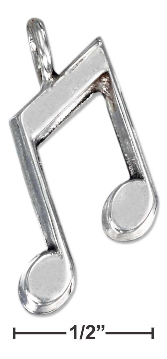 Silver Charms & Pendants Sterling Silver Charm:  High Polish Music Note Pendant JadeMoghul