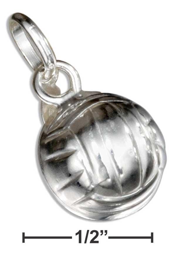 Silver Charms & Pendants Sterling Silver Charm:  High Polish Three Dimensional Volleyball Charm JadeMoghul