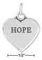 Silver Charms & Pendants Sterling Silver Charm:  "hope" Affirmation Heart Charm JadeMoghul