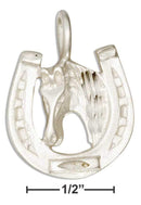 Silver Charms & Pendants Sterling Silver Charm:  Horseshoe Pendant With Horse Head JadeMoghul Inc.