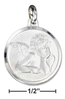 Silver Charms & Pendants Sterling Silver Charm:  Italian Rafael Angel Charm With Satin Finish JadeMoghul