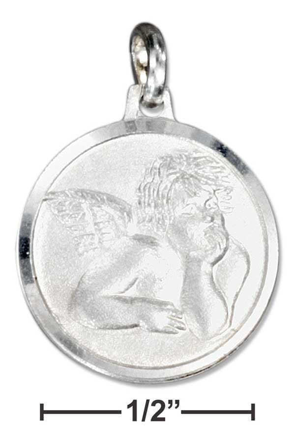 Silver Charms & Pendants Sterling Silver Charm:  Italian Rafael Angel Charm With Satin Finish JadeMoghul