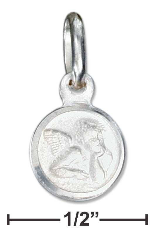 Silver Charms & Pendants Sterling Silver Charm:  Italian Rafael Angel Charm With Satin Finish JadeMoghul