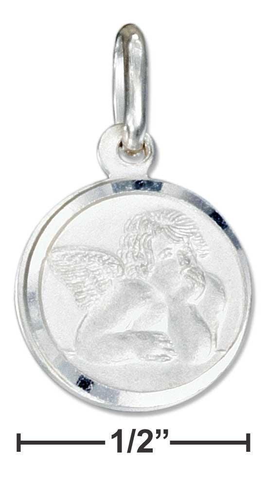 Silver Charms & Pendants Sterling Silver Charm:  Italian Rafael Angel Charm With Satin Finish JadeMoghul