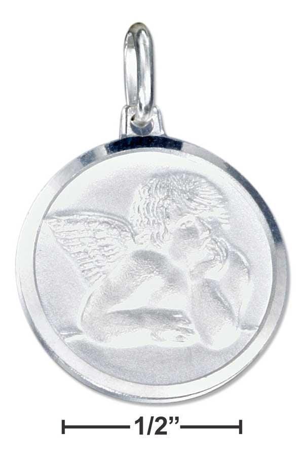 Silver Charms & Pendants Sterling Silver Charm:  Italian Rafael Angel Charm With Satin Finish JadeMoghul