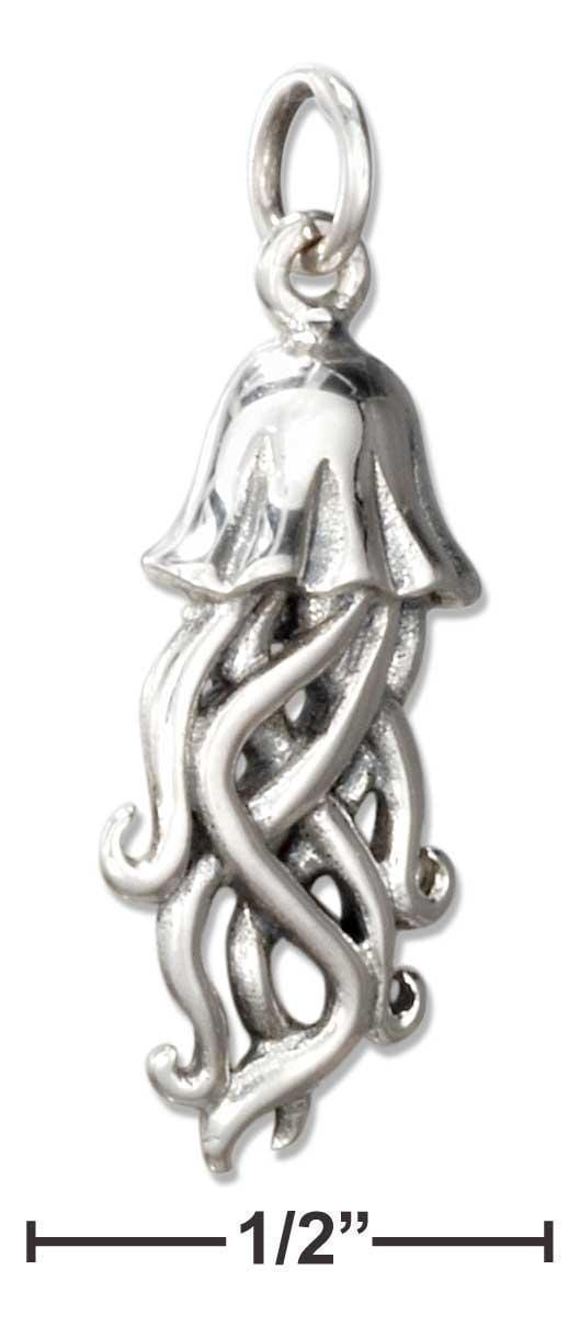 Silver Charms & Pendants Sterling Silver Charm:  Jellyfish Charm JadeMoghul Inc.