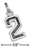 Silver Charms & Pendants Sterling Silver Charm:  Jersey "2" Number Charm JadeMoghul