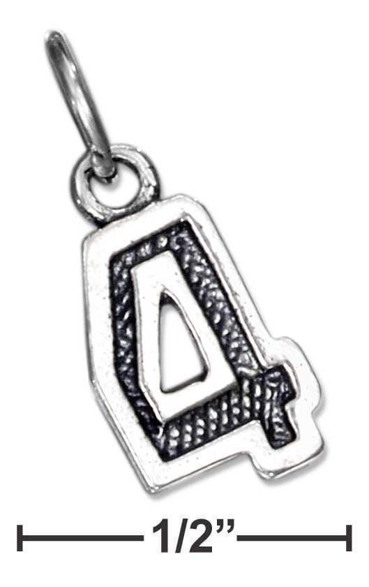 Silver Charms & Pendants Sterling Silver Charm:  Jersey "4" Number Charm JadeMoghul